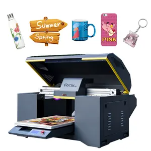 Focusinc-impresora plana multifuncional, máquina de impresión UV DTF con barniz, A2