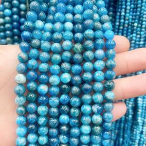Perles de pierre naturelle perles d'<span class=keywords><strong>apatite</strong></span> <span class=keywords><strong>bleue</strong></span> cristal d'énergie pierre précieuse de puissance de guérison pour la fabrication de bijoux bracelet à bricoler soi-même collier - Product Image 6