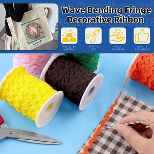 Pita Renda Warna Solid 5mm Double Face Ramah Lingkungan, 100% Poliester, Berwarna-warni, Dekoratif untuk Pakaian, DIY, Jahit Rumah - Product Image 3