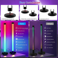 Lampe de bureau intelligente à éclairage LED, alimentation USB, abat-jour blanc, télécommande, synchronisation musicale Wi-Fi, 16 millions de couleurs LED RGBIC, écologique, à intensité variable