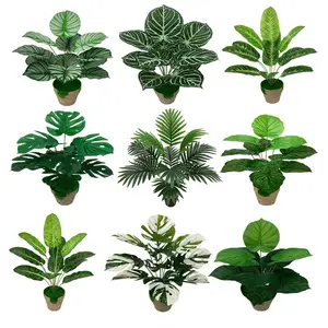 プラスチックの葉大きな偽の緑の葉の装飾屋内屋外装飾用の人工植物と緑