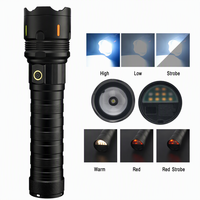 Lampe torche tactique laser blanche pour le camping en plein air, la randonnée, les situations d'urgence, la défense personnelle, lampe torche LED rechargeable