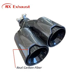 Embouts de tuyau de silencieux d'échappement en acier inoxydable à <span class=keywords><strong>Double</strong></span> <span class=keywords><strong>sortie</strong></span> de haute qualité 93mm en Fiber de carbone pour la Modification de la série B * MW - Product Image 3