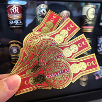 Conception de logo privé personnalisée, étiquette de cigare de luxe holographique durable, feuille d'or, gaufrage 3D, estampage à chaud, anneaux adhésifs pour cigares