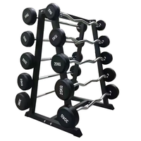 Barre de musculation fixe en PU, fournie directement par l'usine, pour équipement de fitness masculin, barres courbes et droites, usage commercial