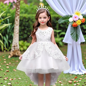 Princess Dress For Girls Fuchsia Tulle Lace A-Line Flower Girl Dress With <b>Bow</b> Back Sweetheart Neckline - Product Image 5