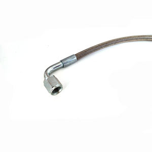 Tuyau d'alimentation en huile de <span class=keywords><strong>turbo</strong></span> moteur en acier inoxydable tressé PTFE AN4 90 ° Raccords droits - Product Image 4