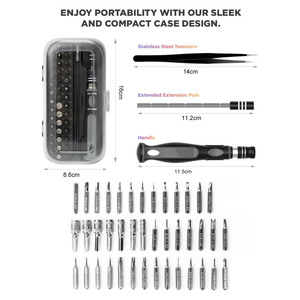 Set di Mini Cacciaviti OwiHaerxis con Impugnatura in Plastica Antiscivolo e Coppia Regolabile per Riparazione Fai-da-Te di Laptop/<span class=keywords><strong>PC</strong></span>/Telefoni/Orologi OEM - Product Image 4