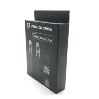 Белая картонная коробка для 8-контактного микро-кабеля передачи данных Type-c, упаковка для быстрой зарядки, Розничная коробка с отверстием для подвешивания для мобильных устройств