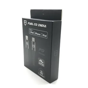 सफेद गत्ता कागज बॉक्स के लिए प्रकार-सी 8pin माइक्रो डाटा लाइन के साथ तेजी से चार्ज केबल पैकिंग खुदरा बॉक्स लटका छेद पैकेज के लिए मोबाइल