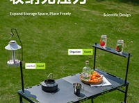 Meubles d'extérieur, table de barbecue pliable de grande taille avec plateau de cuisson et four pour le camping, le pique-nique, utilisation portable