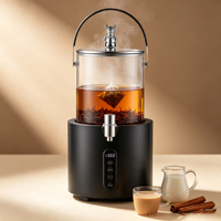 Samovar électrique turc avec fonction de maintien au chaud, design en verre pour usage domestique, garantie 1 an
