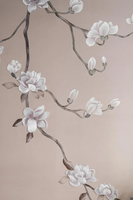 Papel Tapiz Chinoiserie, Papel Tapiz Bordado a Mano, Papel Tapiz Pintado a Mano, Pintura Mural de Lujo Chinoiserie con Bordado a Mano