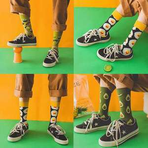 <span class=keywords><strong>Français</strong></span> Rétro Artistique Crew Chaussettes Couple Niche Tendance Artistique Personnalité Créative Peinture À L'huile Coton Corps Rue Chaussettes Hommes - Product Image 3