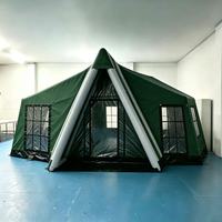 Nouvelle arrivée, tente gonflable en forme de maison vert foncé, imperméable, résistante aux UV, pour les rassemblements familiaux en plein air