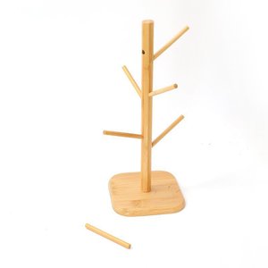 Bamboo Mug Holder Stand Round Shape Cup <b>Rack</b> For <b>Kitchen</b> Storage Organization - Product Image 4