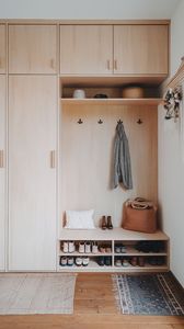 Vermonhouzz Armoires <span class=keywords><strong>d</strong></span>'<span class=keywords><strong>entrée</strong></span> sur mesure haut de gamme de style Japandi avec crochets muraux <span class=keywords><strong>et</strong></span> rangement pour <span class=keywords><strong>chaussures</strong></span> pour hôtel - Product Image 3