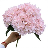 Hydrangea Rose à 5 Têtes en Soie Française, Haute Qualité, Technique d'Imitation Mini Teintée, pour Mariages et Événements, Vente Directe Fabricant