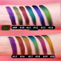 Palette de fards à paupières individuels en gros sous marque privée, étui hexagonal transparent, fini métallique scintillant, couleurs audacieuses, maquillage pour les yeux, prix de gros