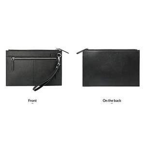 Borsa da <span class=keywords><strong>uomo</strong></span> di lusso in stile Vintage di alta qualità con cerniera in <span class=keywords><strong>vera</strong></span> <span class=keywords><strong>pelle</strong></span> Logo personalizzato antifurto caratteristica <span class=keywords><strong>pochette</strong></span> alla moda estiva - Product Image 2