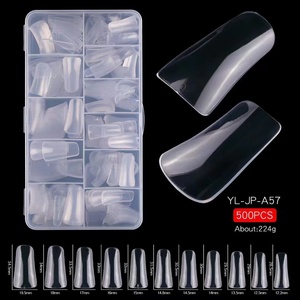 Faux ongles en ABS transparents, design bec de canard, demi-couverture, pour manucure en salon - Product Image 3