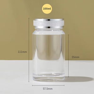 100ml Transparent <b>Plastic</b> <b>Empty</b> <b>Bottles</b> Pill Powder Butter Packaging Container Screw Cap Lip Capsule Vitamin Tablet Supplement - Product Image 4