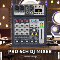 Meilleures ventes - Mini mixeur audio 4 canaux - Processeur audio PRO - Équipement pour DJ - Musique - Avec USB pour diffusion en direct