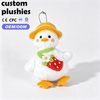 Porte-clés en peluche Canard Adorable en Promotion – Breloque Canard Souriant avec Broderie pour Cadeau