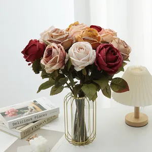Nuovo Design all'ingrosso sfuso flure artificielle fiori artificiali rosa di fiori artificiali popolare pianta artificiale regalo per le ragazze delle donne