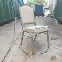 Chaise de banquet empilable moderne rembourrée avec structure métallique pour hôtel, mariage, salle de conférence – Prise en charge de la personnalisation