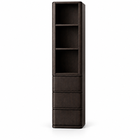 Armoire de rangement haute pour salle de bain, meuble à linge étroit de 80 pouces avec 3 étagères ouvertes et 3 tiroirs, organisateur de salle de bain fin en bois