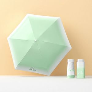 Parapluie manuel pliable en cinq sections, personnalisé, en polyester, coupe-vent, anti-UV, avec poignée en EVA et housse en plastique, idéal pour les cadeaux d'affaires - Product Image 3
