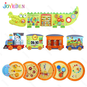 Jouets éducatifs interactifs de conception haut de gamme <span class=keywords><strong>2022</strong></span>, jeux muraux d'intelligence pour tout-petits, train en bois pour l'apprentissage des animaux et de l'école - Product Image 6