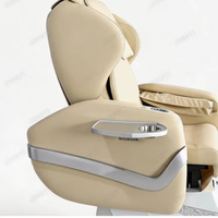 Kursi Spa Pedikur Profesional dengan Saluran Pembuangan, Kursi Pedikur yang Dapat Disesuaikan, Kursi Pedikur Pijat Salon Kuku Elektrik Warna Emas