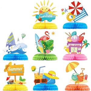 <b>Summer</b> Party Honeycomb Desktop <b>Decorations</b> Hexagon Paper 20-40Pcs Birthday Child Table Ornament Set Non-Toxic - Product Image 3