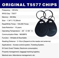 Etichette RFID Riscrivibili 125KHz T5577 Compatibili LF EM4305, Adesivi RFID Scrivibili per Controllo Accessi