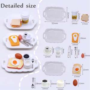 Assiette miniature pour maison de poupée, accessoires de <span class=keywords><strong>vaisselle</strong></span>, porte-<span class=keywords><strong>savon</strong></span>, modèle créatif pour jeu alimentaire, accessoires de décoration - Product Image 2