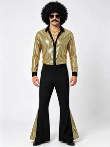 Nuevo Conjunto Deportivo Brillante Estilo Vintage Clásico <span class=keywords><strong>de</strong></span> <span class=keywords><strong>los</strong></span> 70s y 80s para Hombre, Disfraz para Actuaciones <span class=keywords><strong>de</strong></span> Discoteca 2026 - Product Image 2