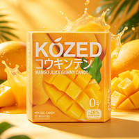 Mango Juice Gummy Candy Collagen Added Fat Fruit Chewy Candy 80g Box Bulk Wholesale for Gift Supermarket