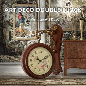 European Art Deco Living Room Quartz Needle Display Double Face Resin Wall <b>Clocks</b> <b>Battery</b> Powered Modern Luxury - Product Image 2
