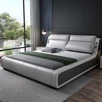 2025 Dernière conception 1.8m King Queen Bed Lit en cuir multifonctionnel avec tête de lit de rangement Lit de rangement électrique