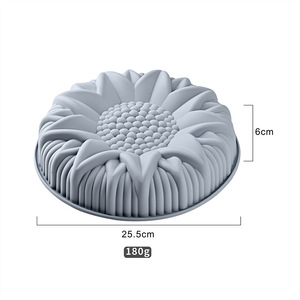 Moule à gâteau en silicone en forme de tournesol, diamètre 25,5 cm, pour la cuisson des gâteaux, facile à démouler, pliable, moule rond pour mousse - Product Image 3