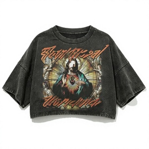เสื้อยืดครอปทรงโอเวอร์ไซส์ ลายการ์ตูน พิมพ์ลายฮิปฮอป คอกลม แขนสั้น ผ้าคอตตอนถัก 100% ทรงพอดีตัว สำหรับผู้ชาย - Product Image 4