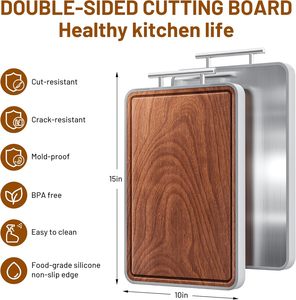 <span class=keywords><strong>Tabla</strong></span> <span class=keywords><strong>de</strong></span> <span class=keywords><strong>Cortar</strong></span> Reversible Personalizada <span class=keywords><strong>de</strong></span> Titanio Puro, <span class=keywords><strong>Tabla</strong></span> <span class=keywords><strong>de</strong></span> <span class=keywords><strong>Cortar</strong></span> <span class=keywords><strong>de</strong></span> Doble Cara <span class=keywords><strong>de</strong></span> Acero Inoxidable y Madera para Utensilios <span class=keywords><strong>de</strong></span> Cocina y Restaurantes - Product Image 5