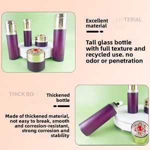 Set de Cuidado de la Piel de Lujo para Mujer, Botella de Crema Facial de Vidrio Cuadrada con Recubrimiento UV, Pulverizador de Tónico Electrochapado, Venta al Por Mayor - Product Image 3