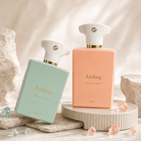 Flacon de parfum rectangulaire en verre de luxe vide de 100 ml avec bouchon magnétique personnalisé Anding