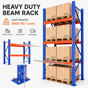 4 Beam Levels 3000KG Custom Heavy Duty Adjustable Corrosion Protected Powder Coated Steel Pallet <strong>Racking</strong> <strong>Storage</strong> Rack - Product Image 5