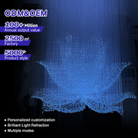 Lustre LED suspendu de luxe en forme de lotus, avec fibre optique PMMA, télécommande, pour projet de décoration personnalisée