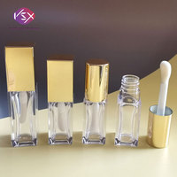 Yueshunxing Personnalisation en gros de contenants transparents en plastique PETG pour gloss à lèvres, emballage cosmétique carré et rond, tube de gloss à lèvres