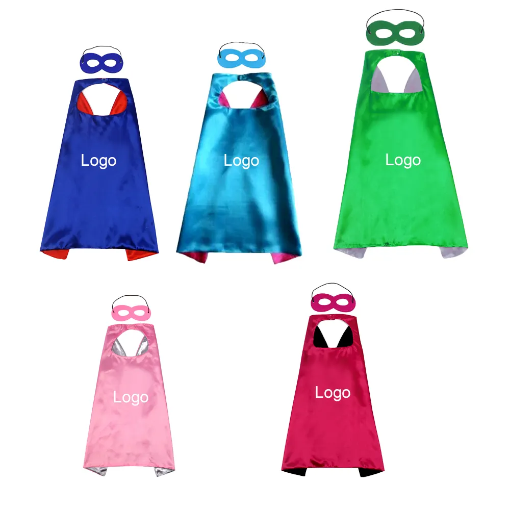 Custom Halloween Zwart En Rood Satijn Capes Maskers Set 2 Kleuren Cosplay Superheld Capes Kinderen Volwassenen Superheld Capes In Bulk